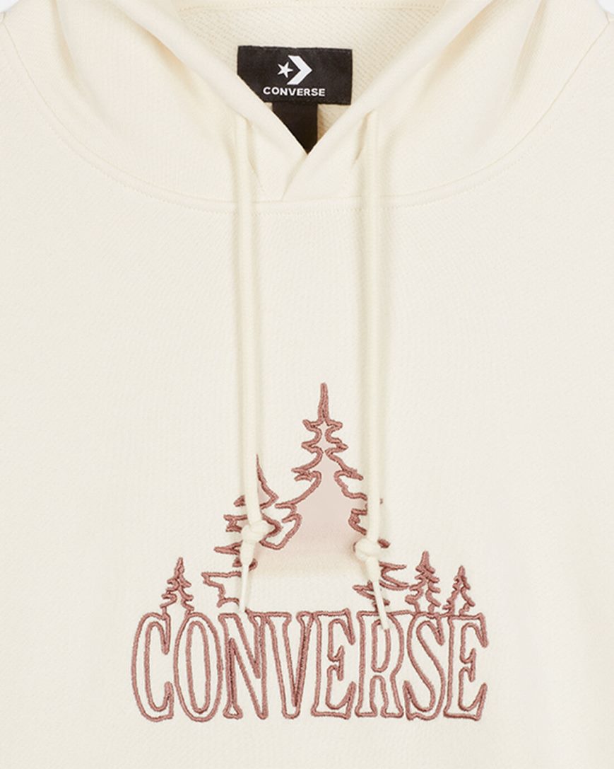 Women's Converse Loose Fit Graphic Hoodie Beige | AU 0896EC